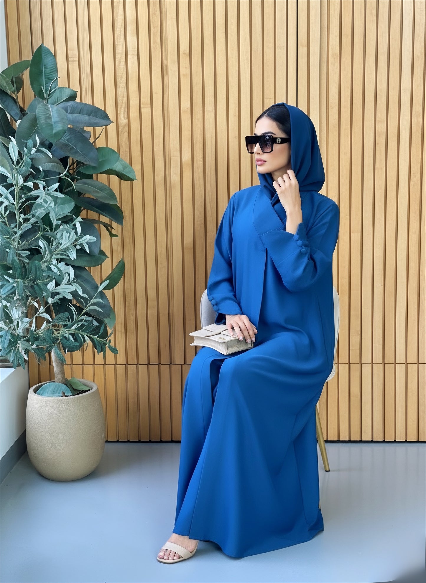 AT385 Teal Abaya