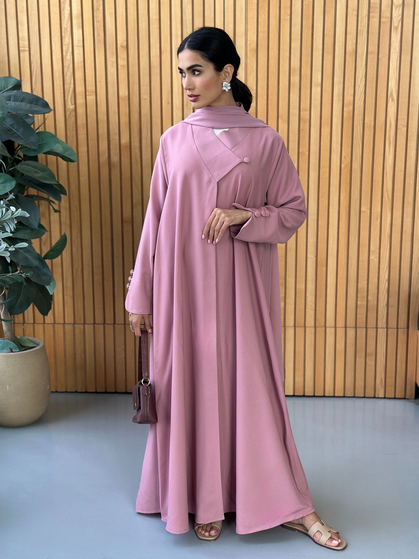 AT388 Pink Abaya