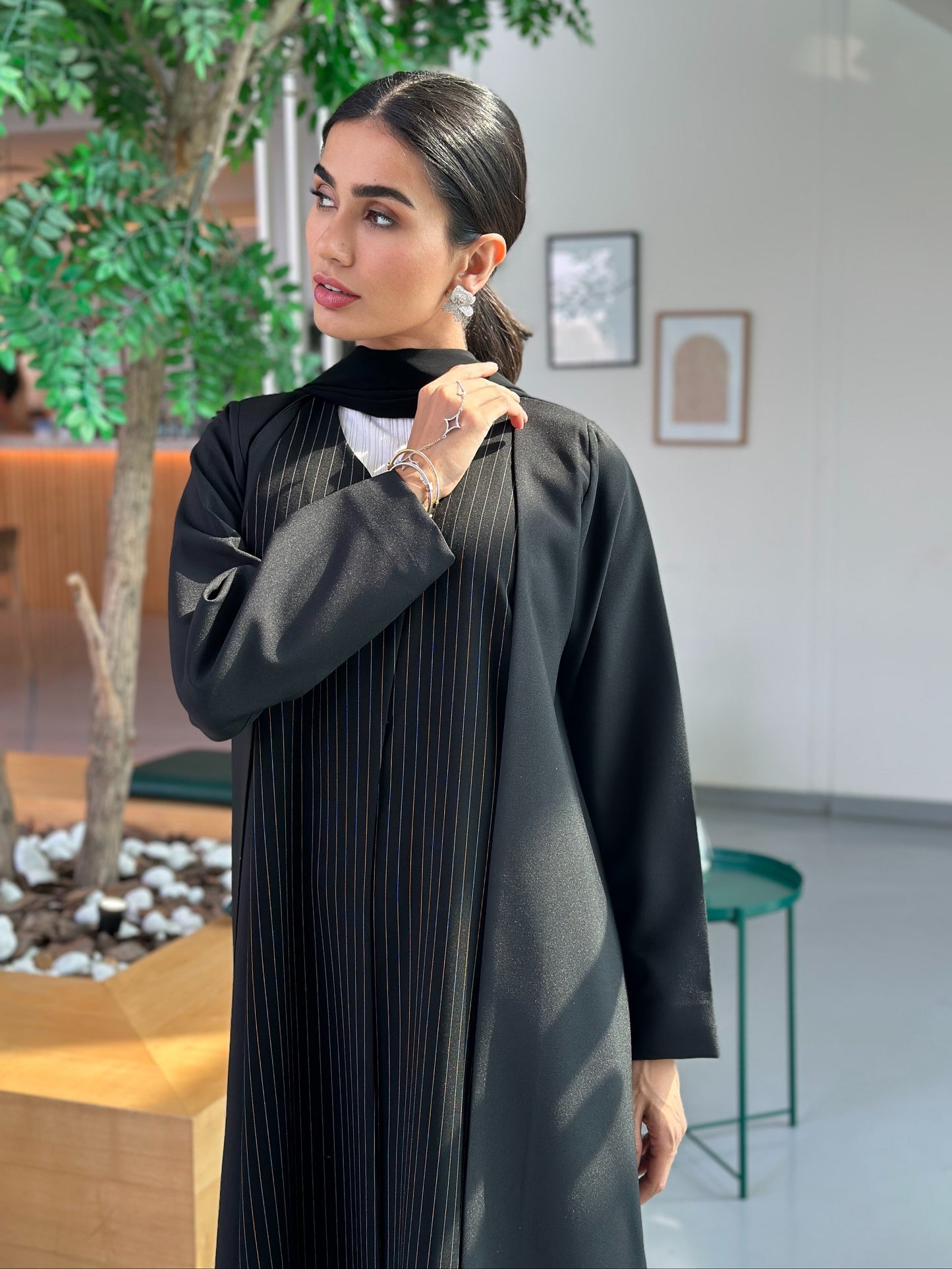 AT400 Black work Abaya