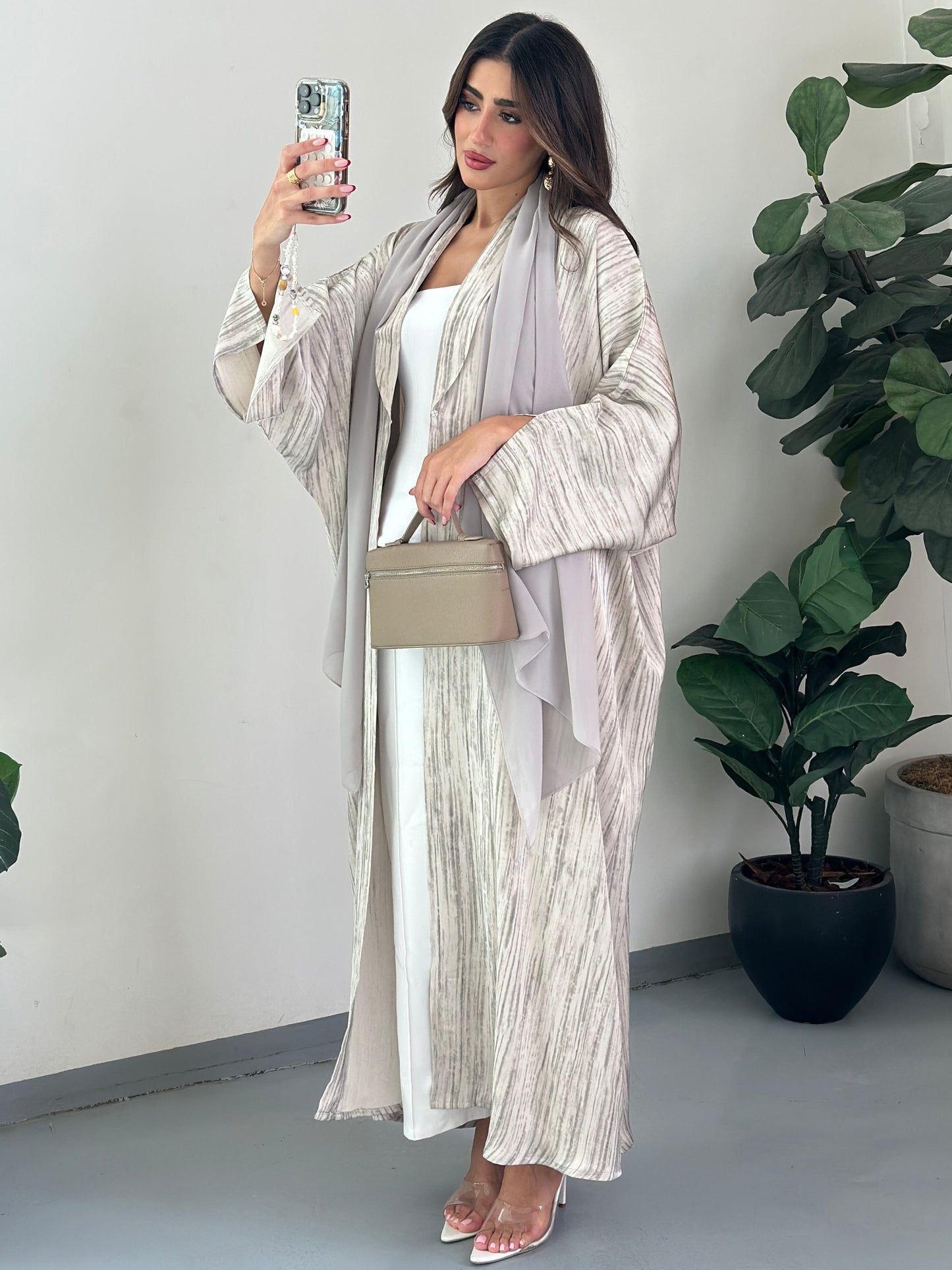 FN034 (Ready to Ship) beige work Abaya