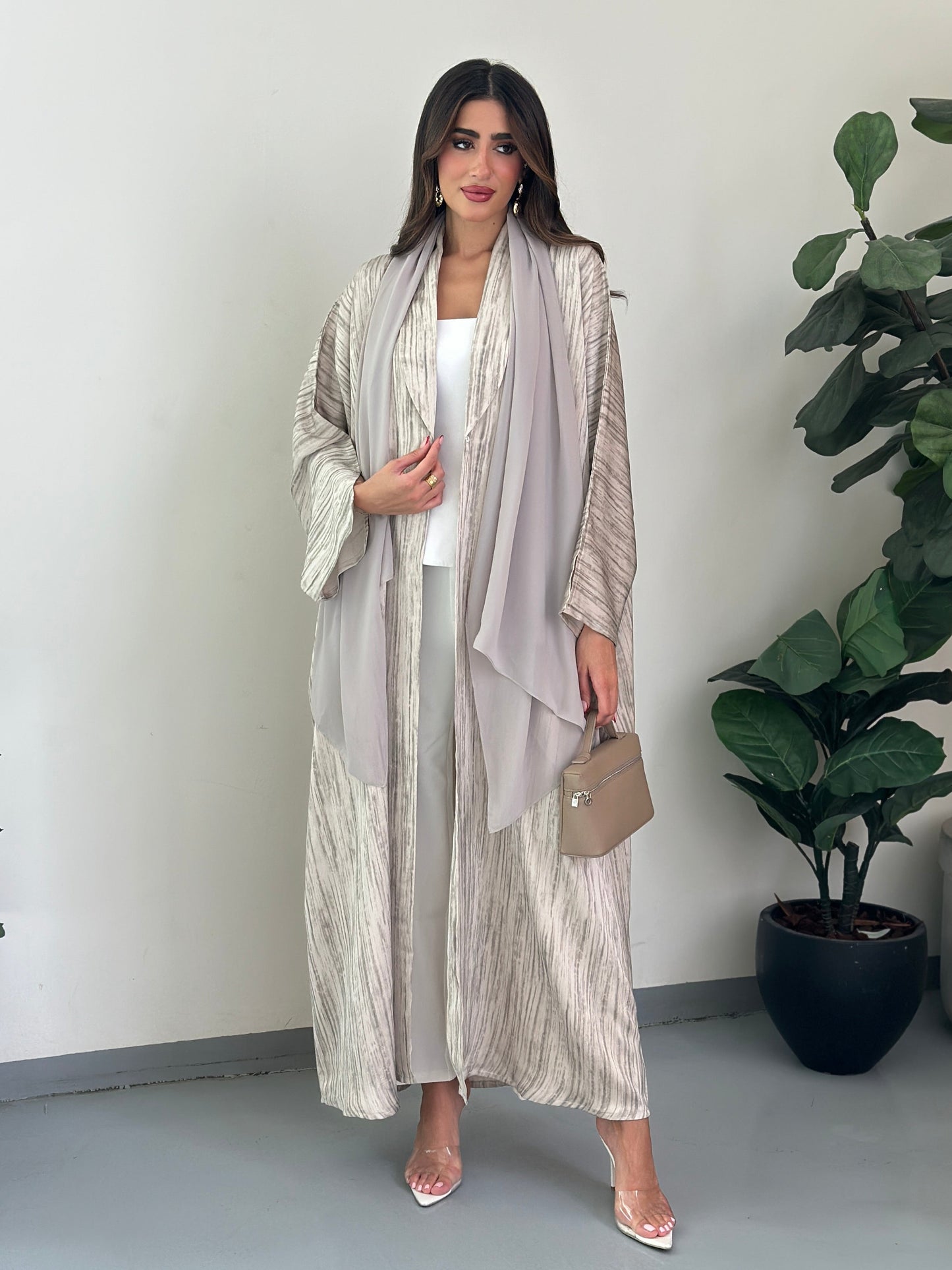FN034 (Ready to Ship) beige work Abaya