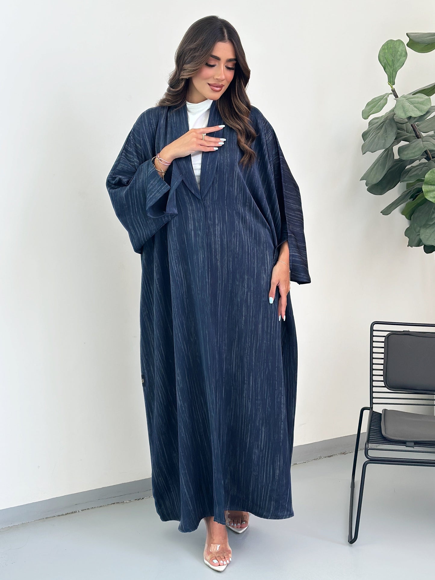 FN035 (Ready to Ship) Navy blue work Abaya