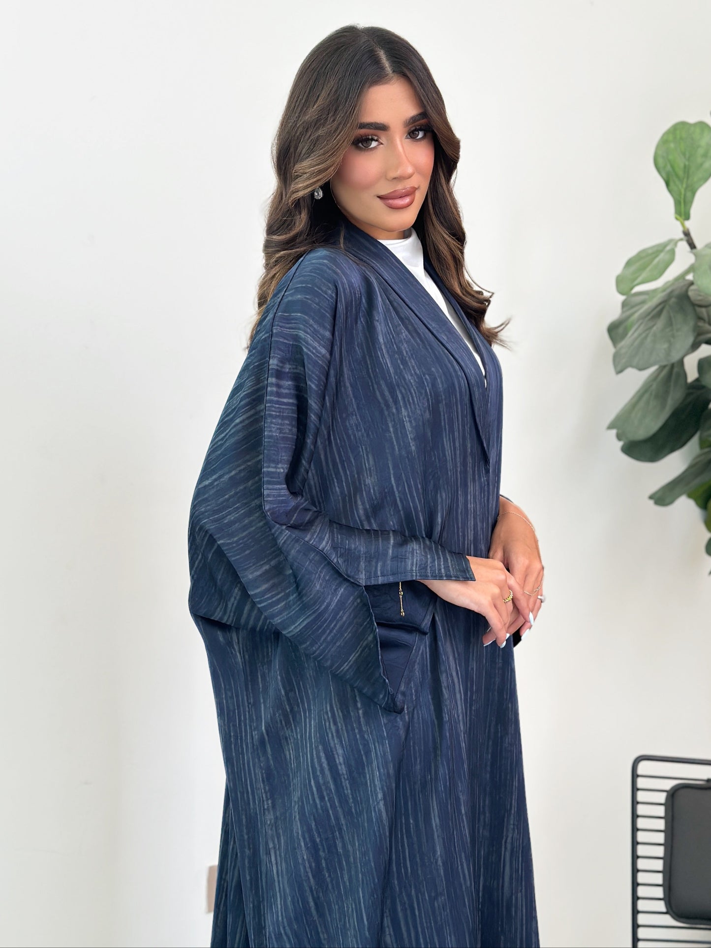 FN035 (Ready to Ship) Navy blue work Abaya