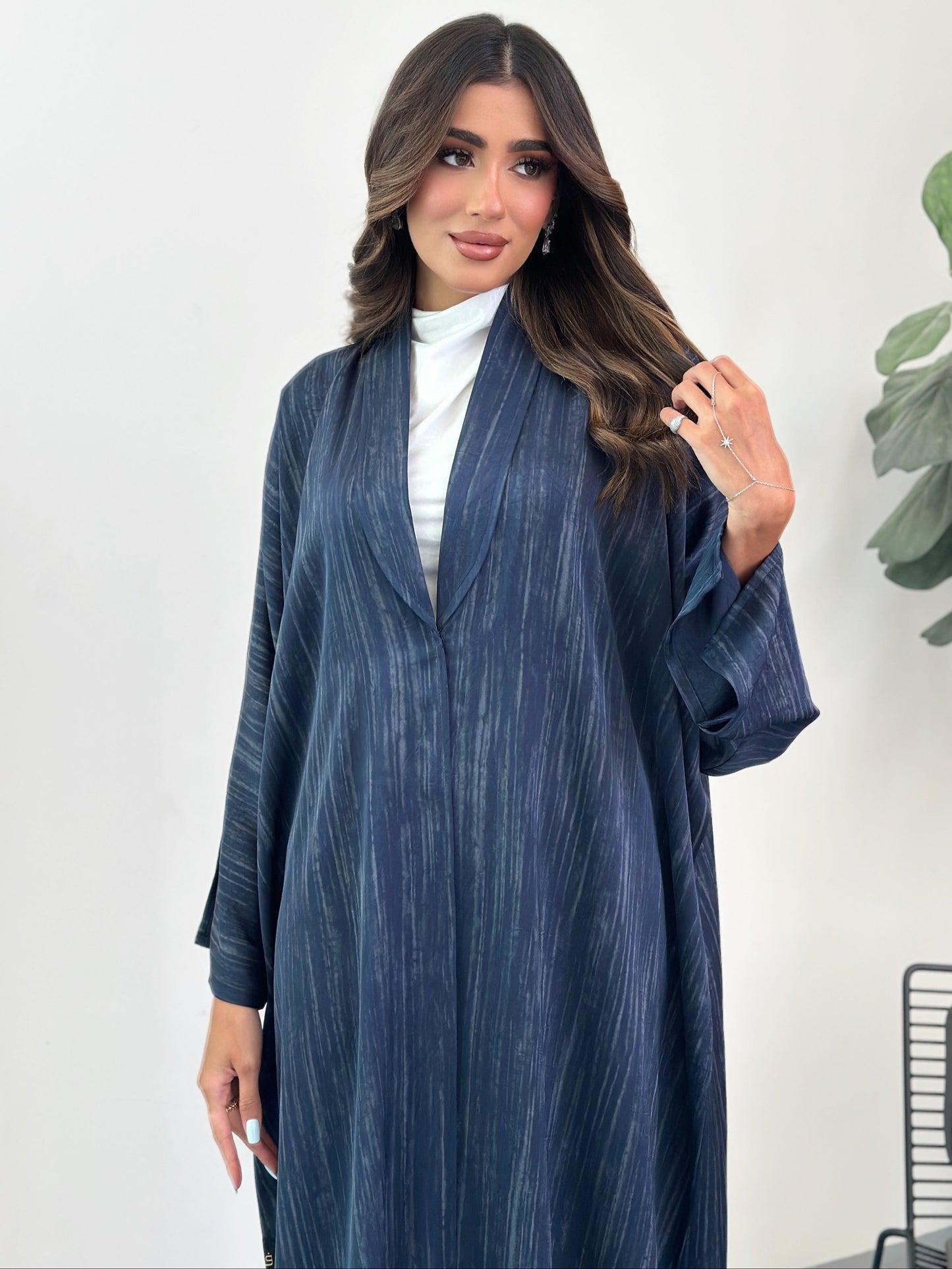 FN035 (Ready to Ship) Navy blue work Abaya