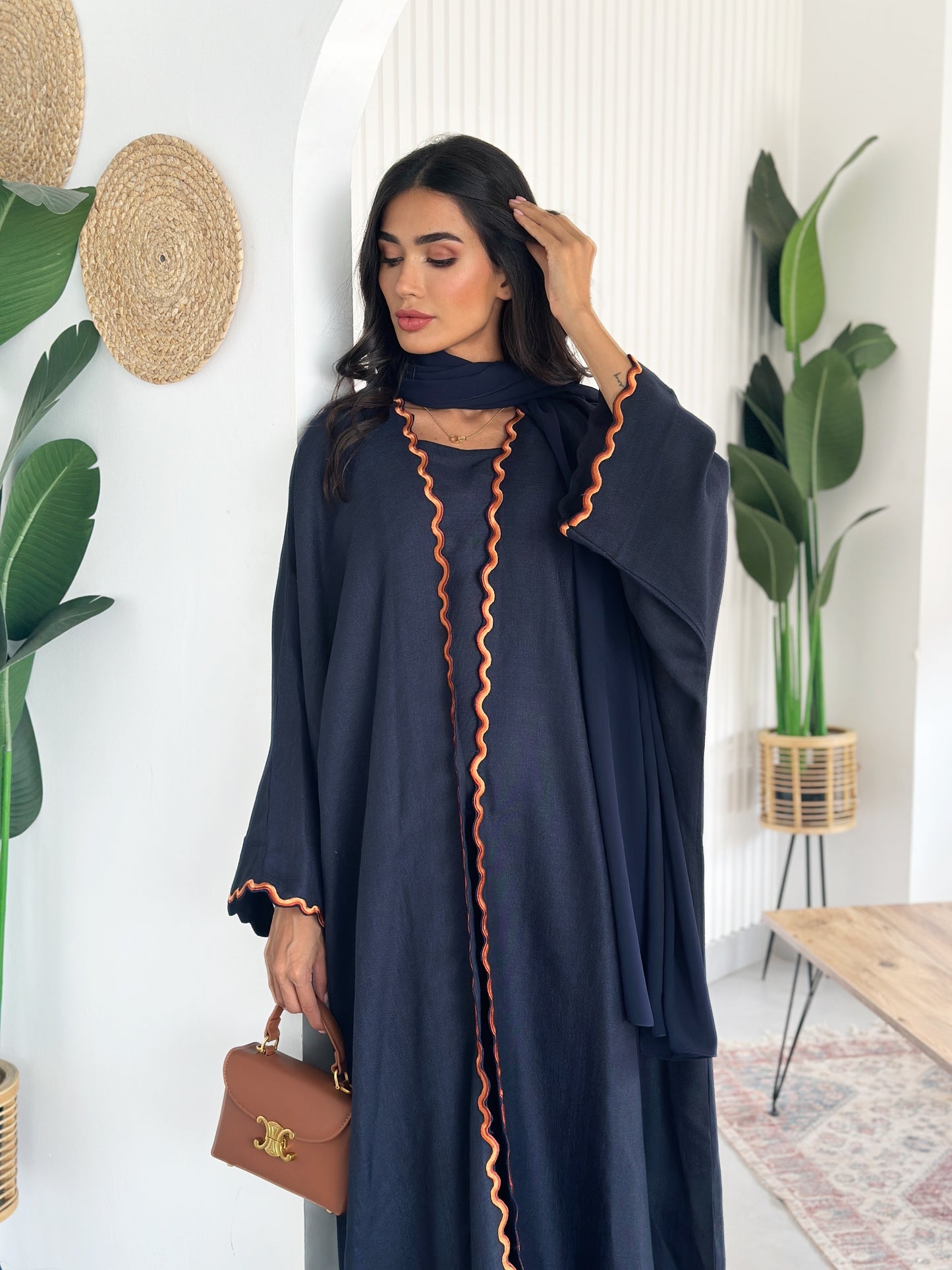 AT409 Navy Set Abaya