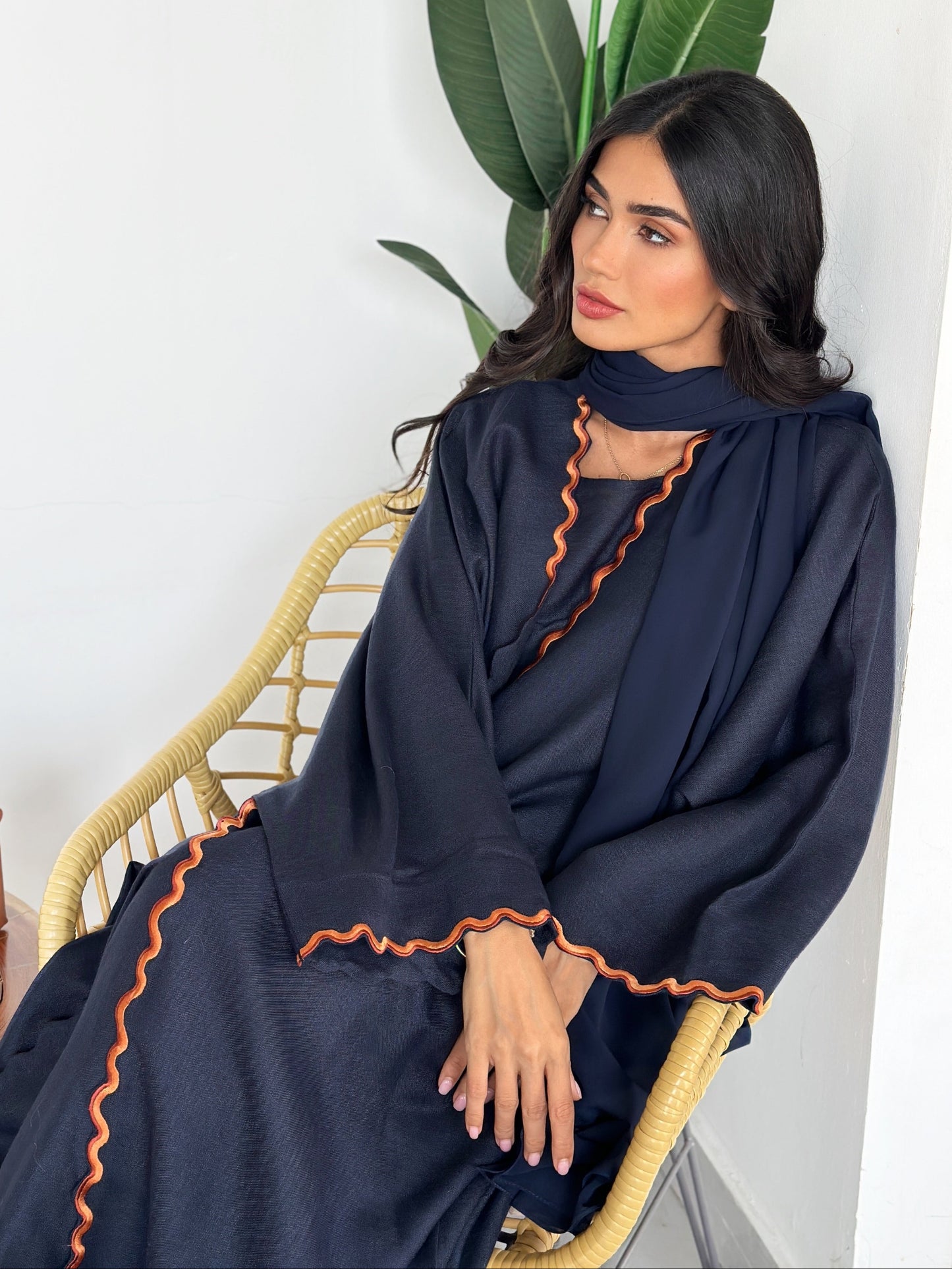 AT409 Navy Set Abaya