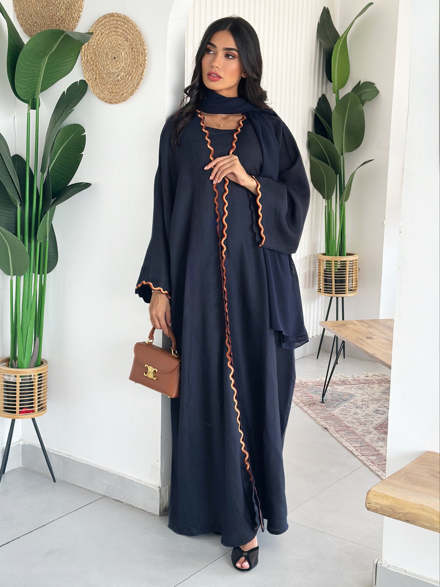 AT409 Navy Set Abaya