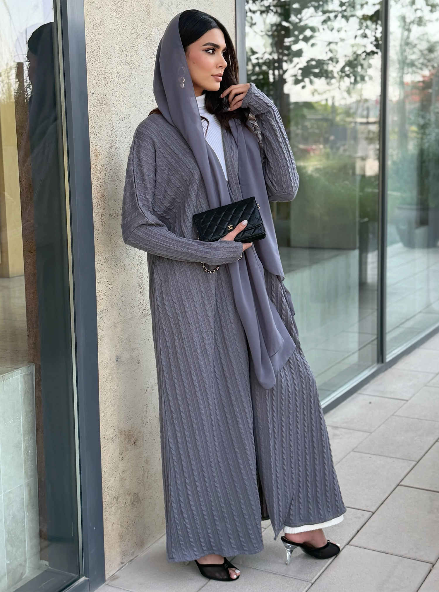 AT468 Winter Gray Abaya