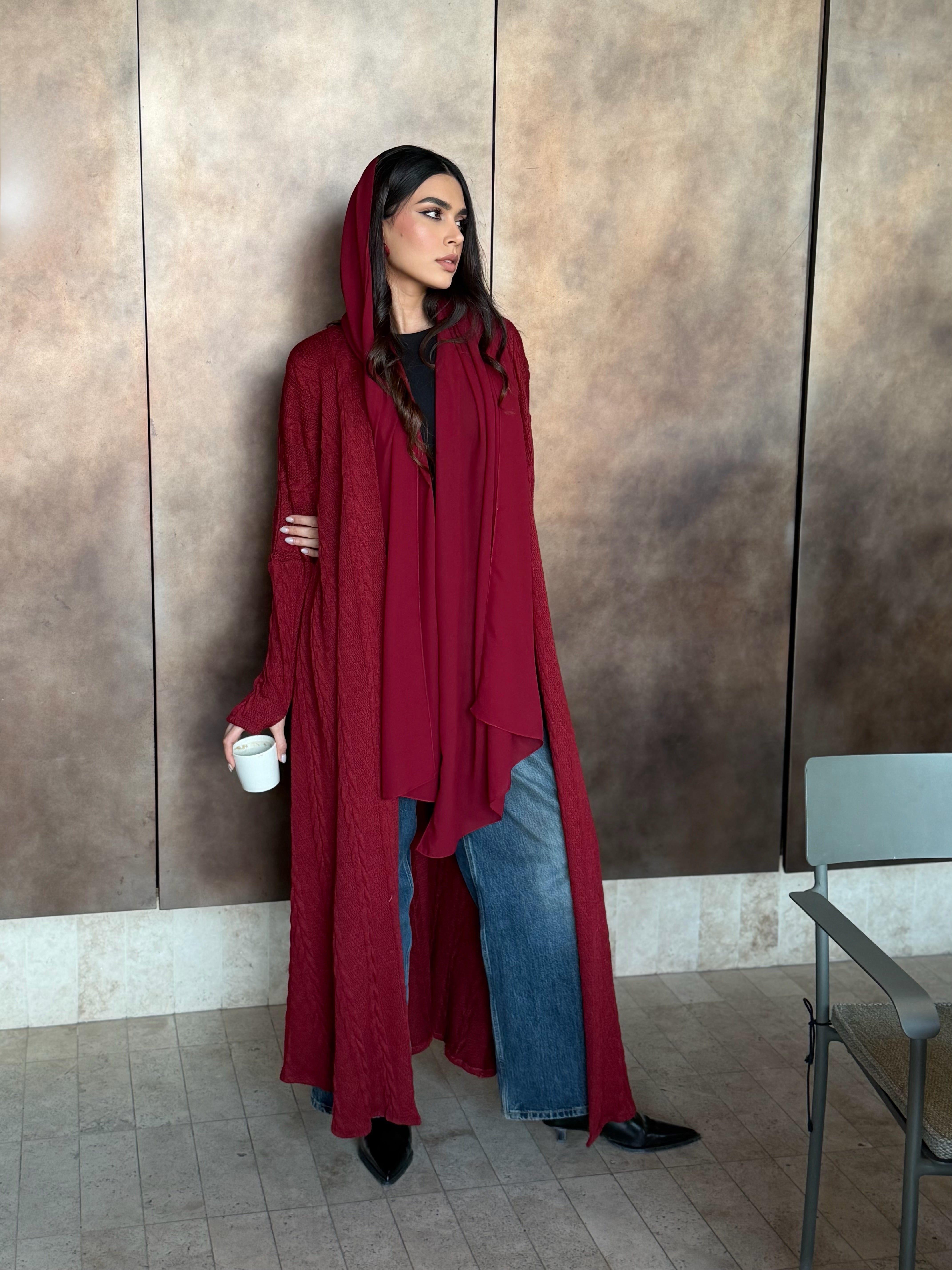 AT471 Winter Cherry Abaya
