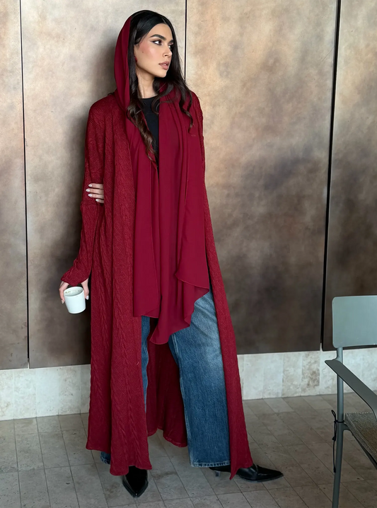 AT471 Winter Cherry Abaya