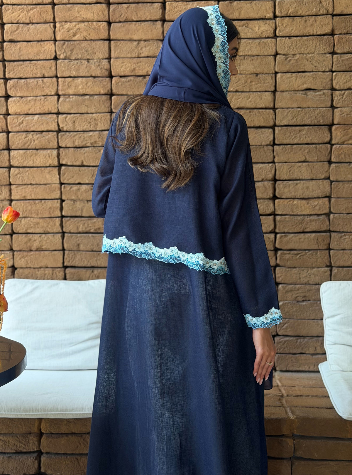AT569 Navy Lenin Abaya