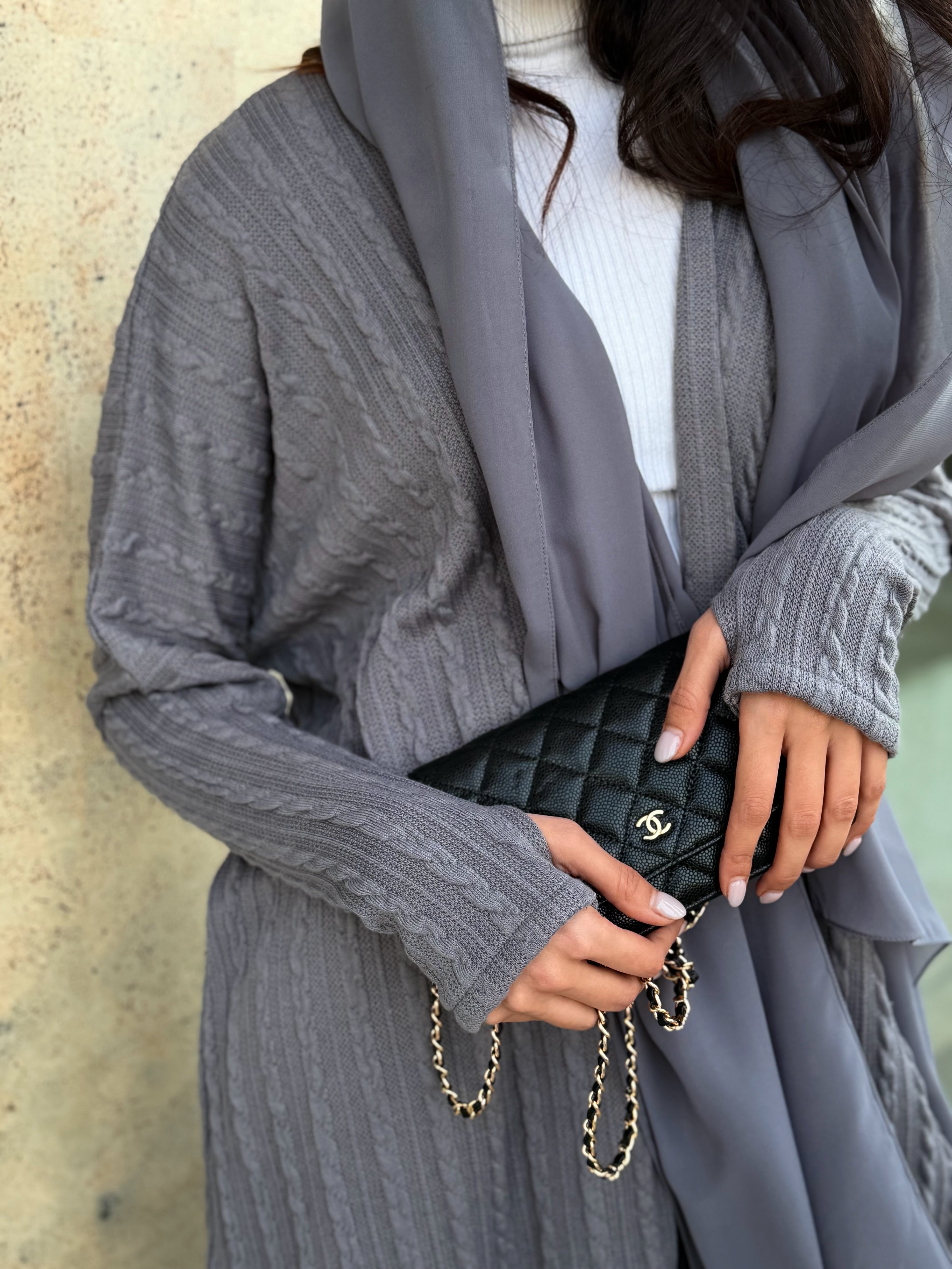 AT468 Winter Gray Abaya