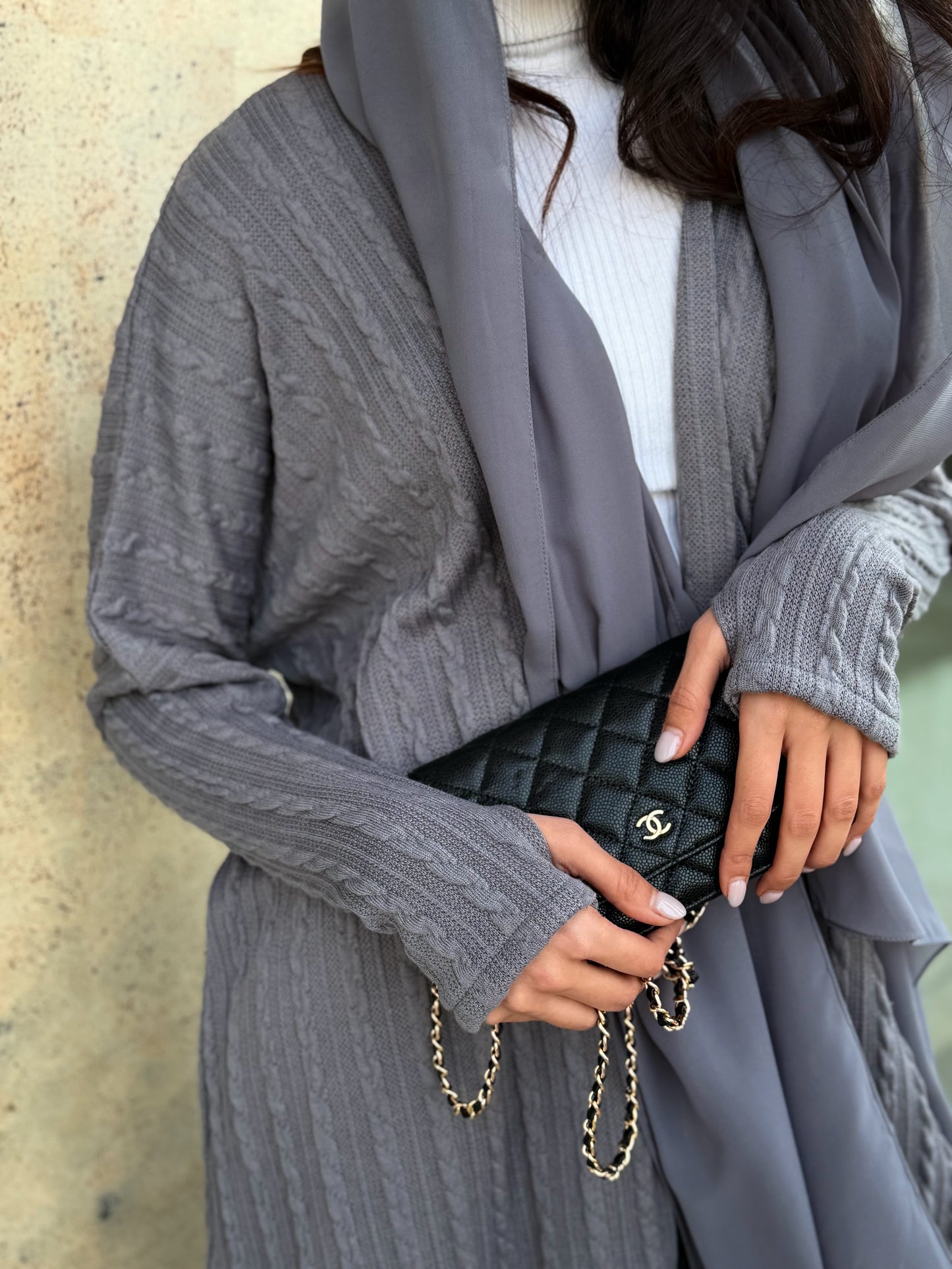 AT468 Winter Gray Abaya