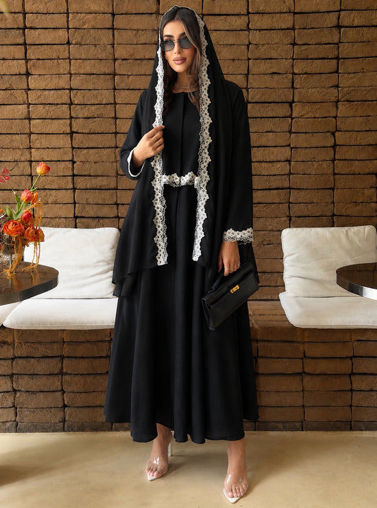 AT573 Black Lenin Abaya