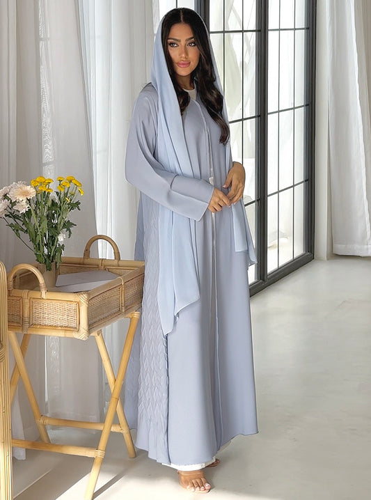 AT380 Blue Pelate Abaya