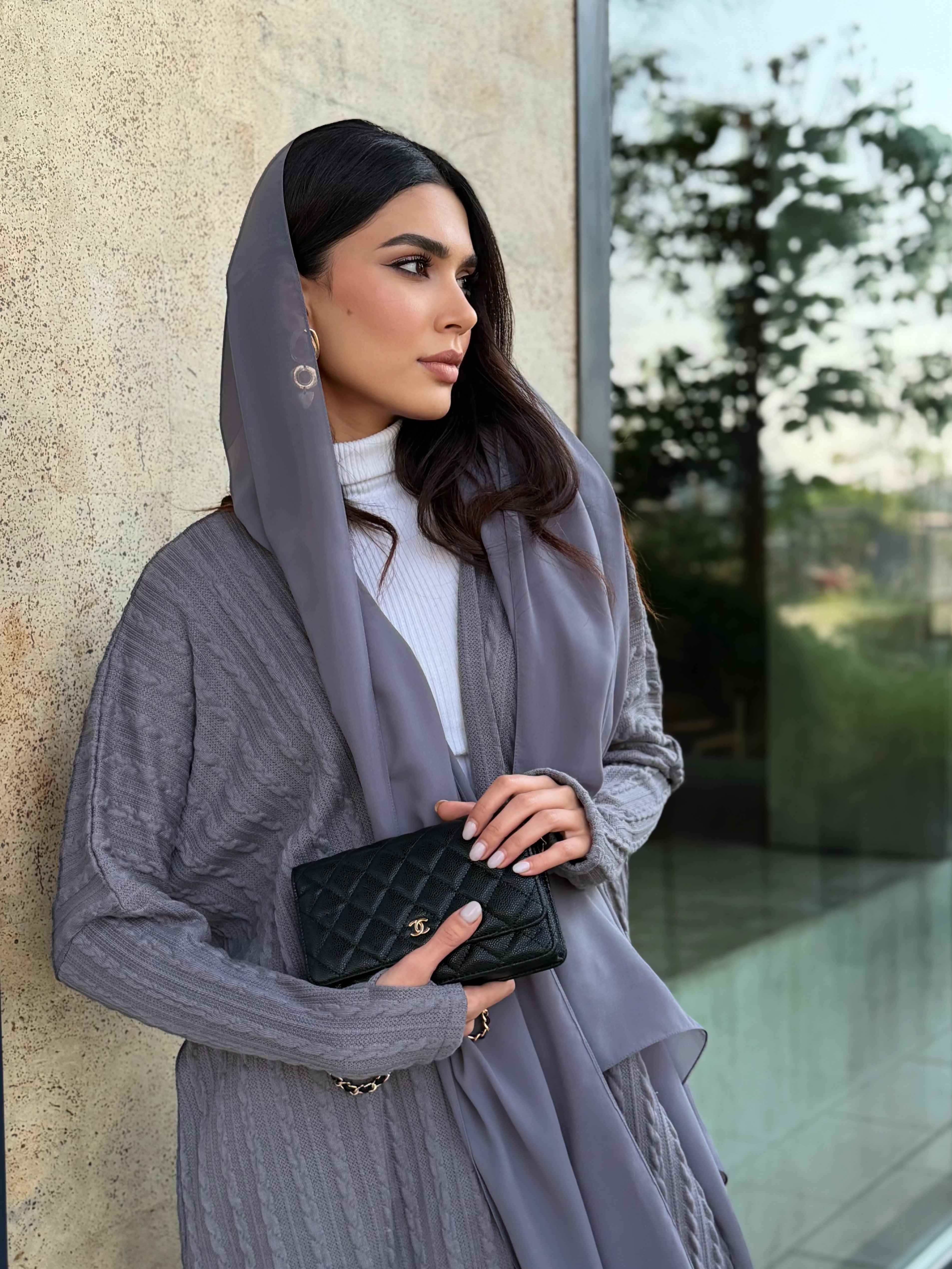AT468 Winter Gray Abaya