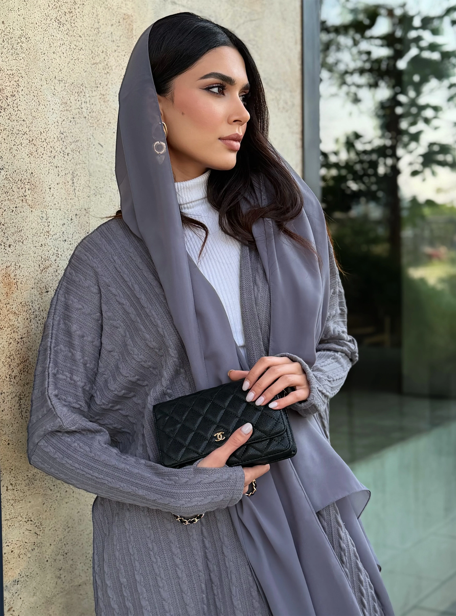 AT468 Winter Gray Abaya