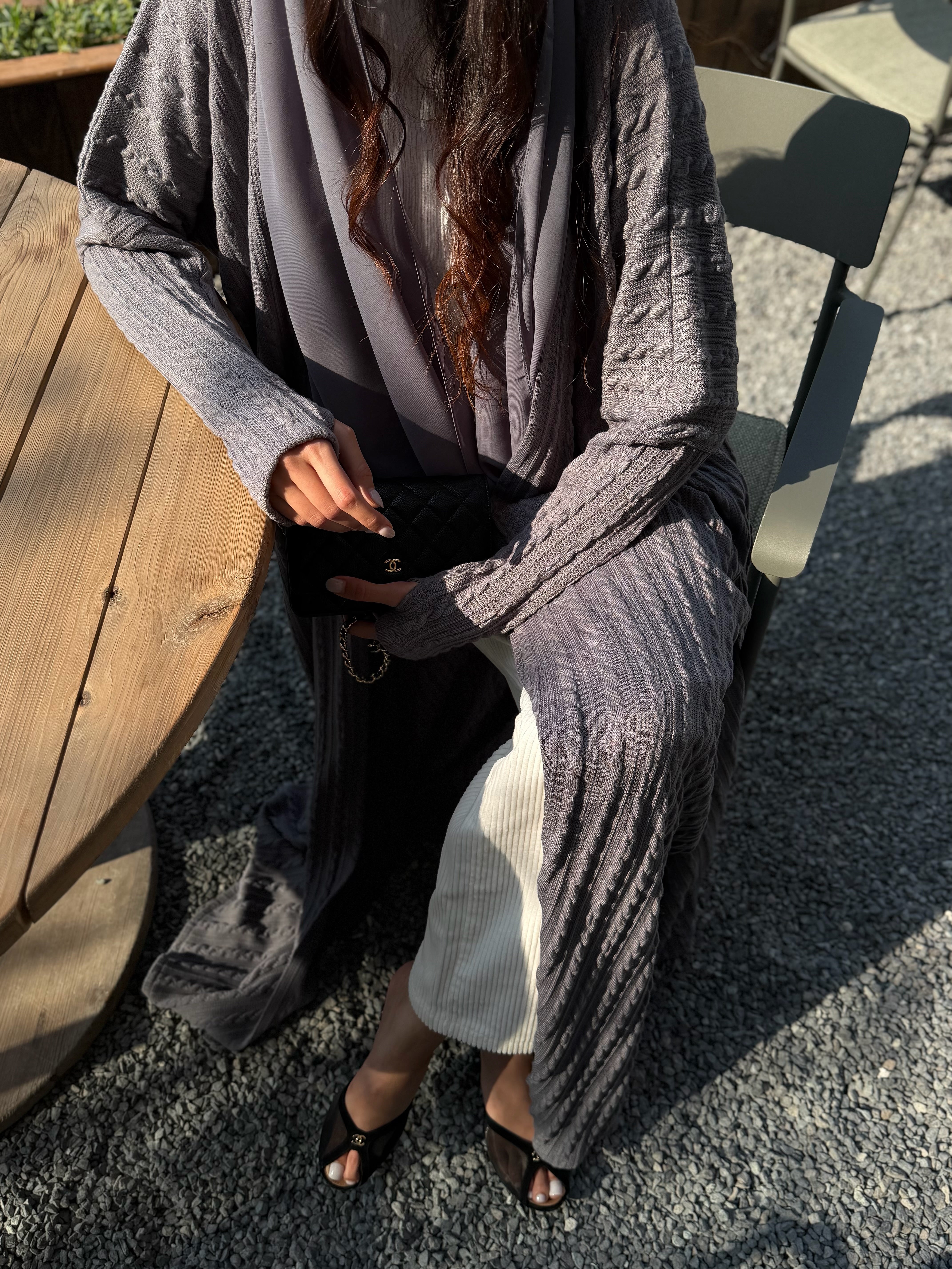 AT468 Winter Gray Abaya