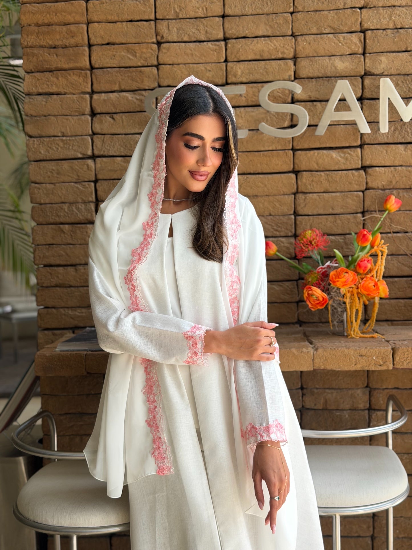 AT570 off white  Lenin Abaya
