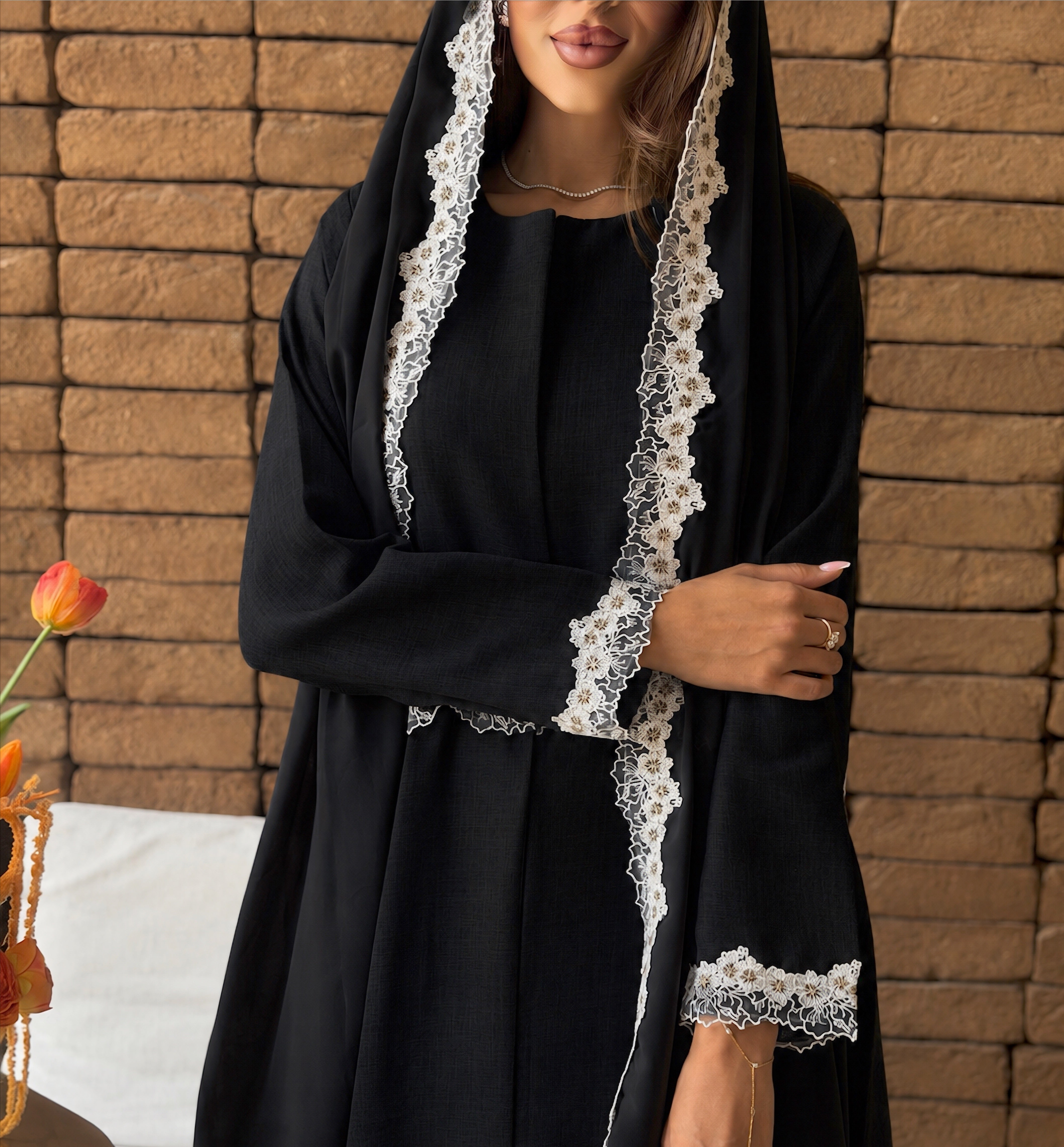 AT573 Black Lenin Abaya