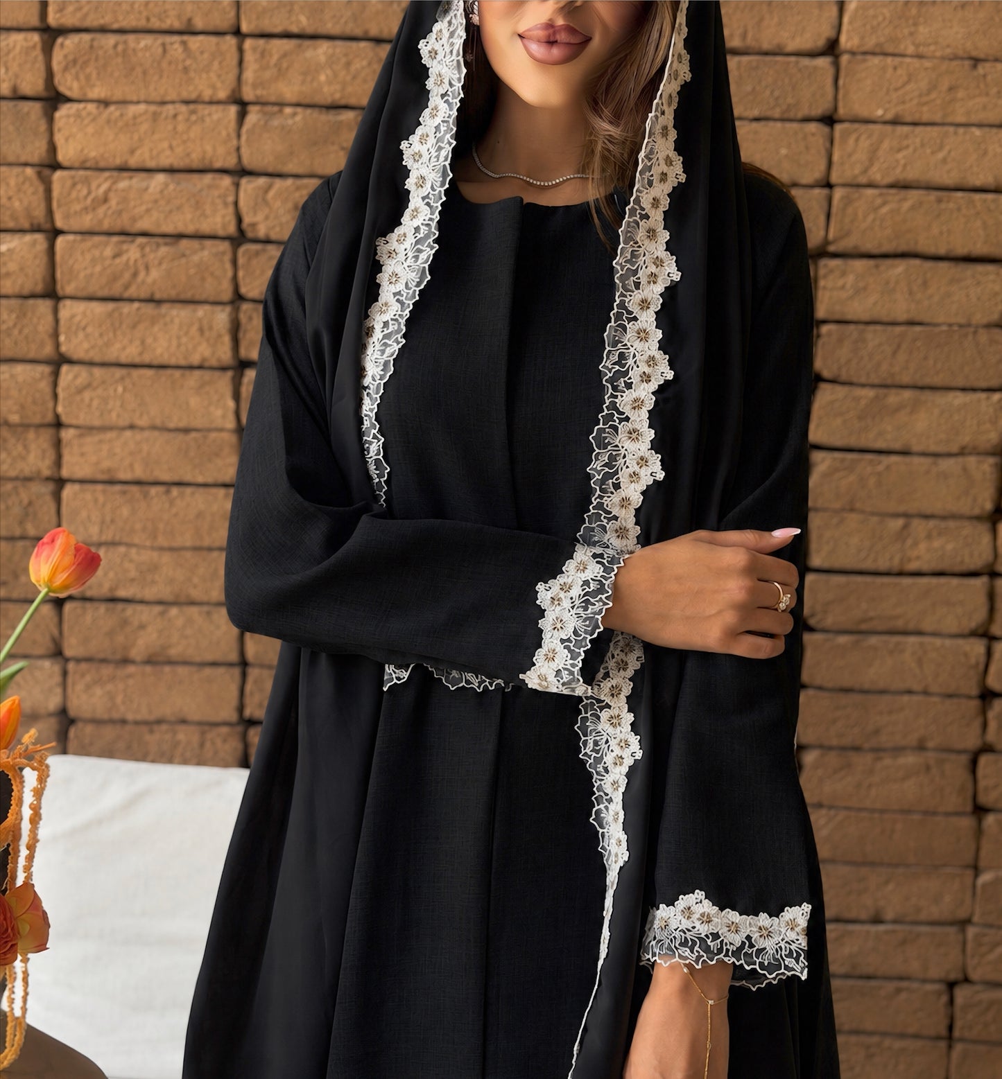 AT573 Black Lenin Abaya