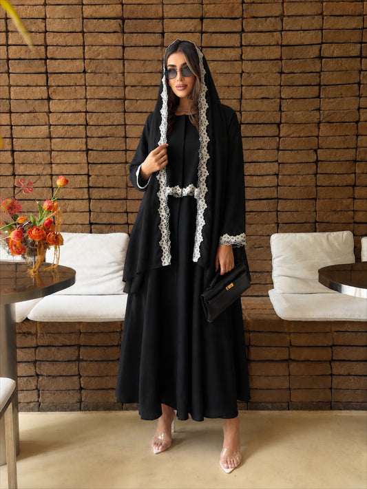AT573 Black Lenin Abaya
