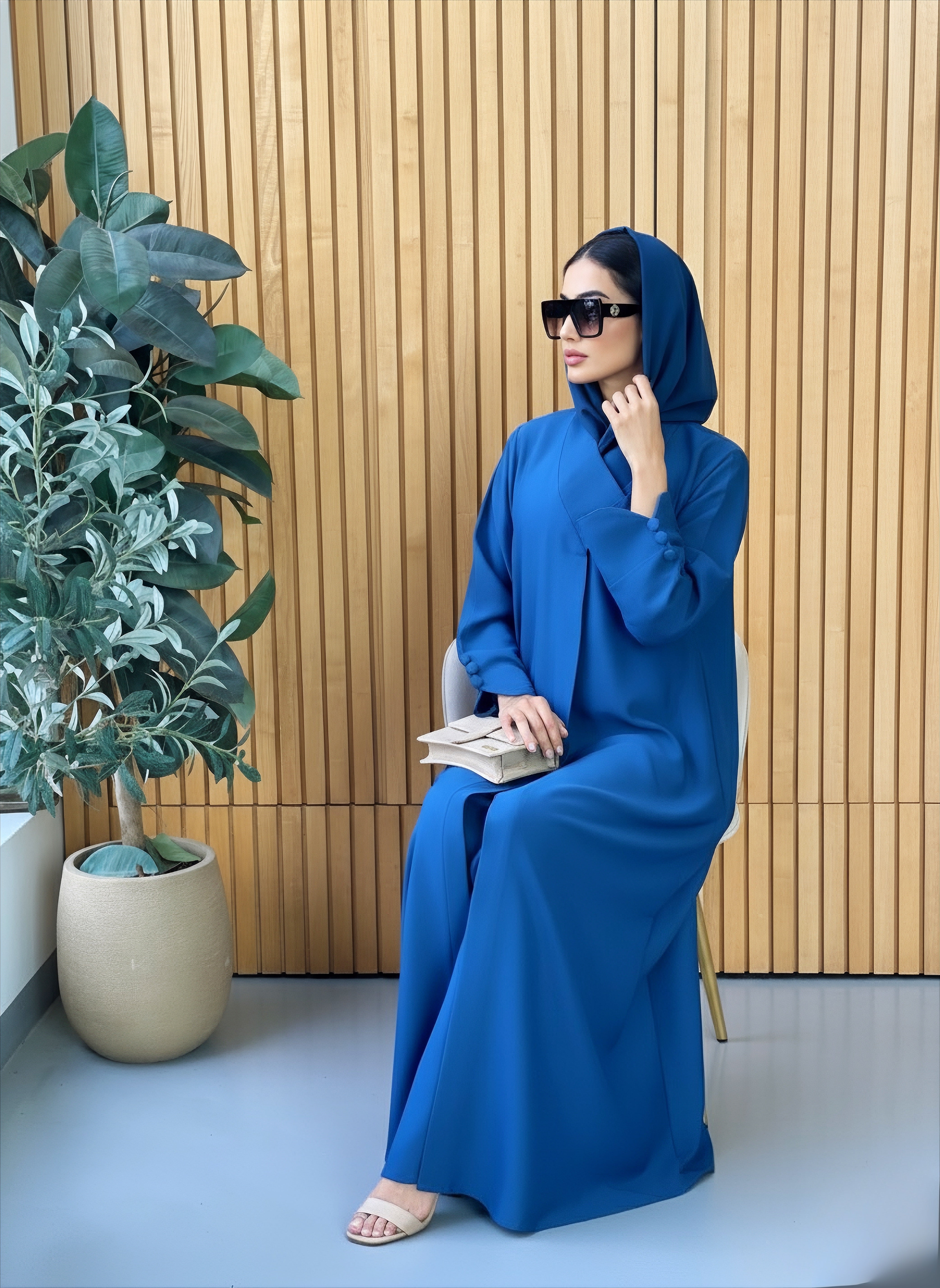 AT385 Teal Abaya