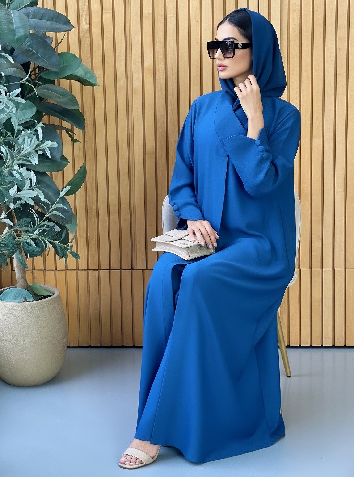 AT385 Teal Abaya