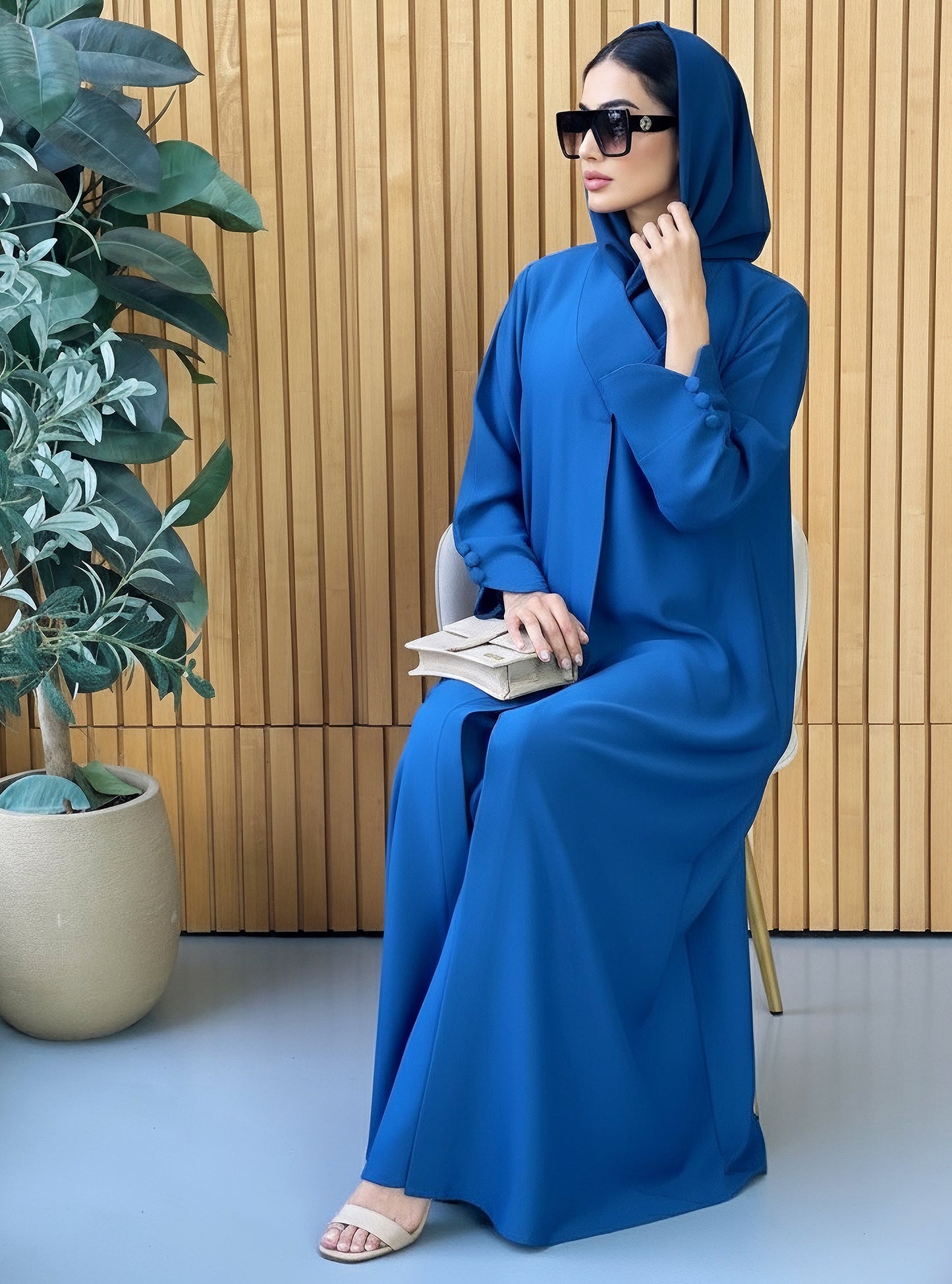 AT385 Teal Abaya
