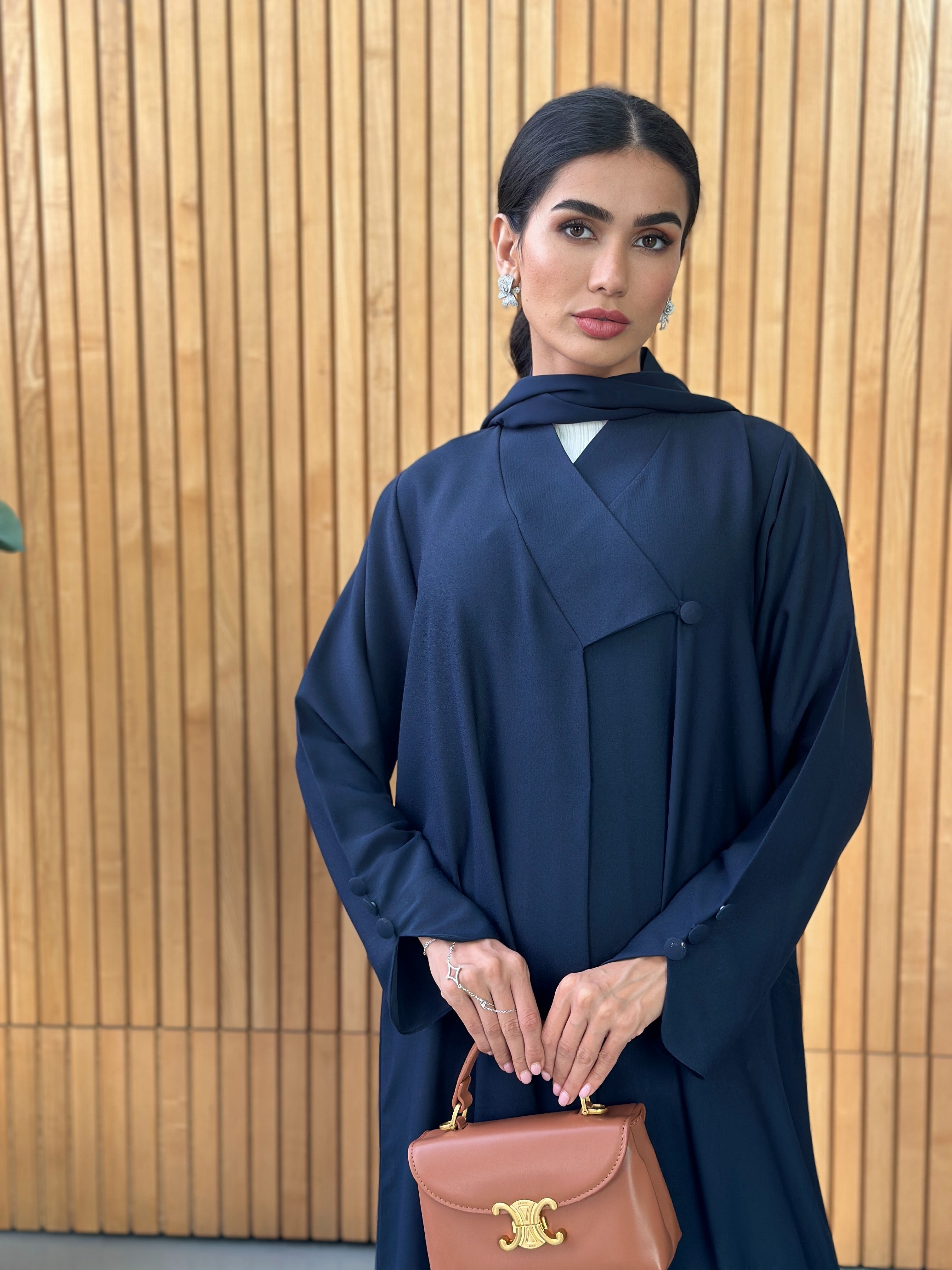 AT387 Navy Blue  Abaya