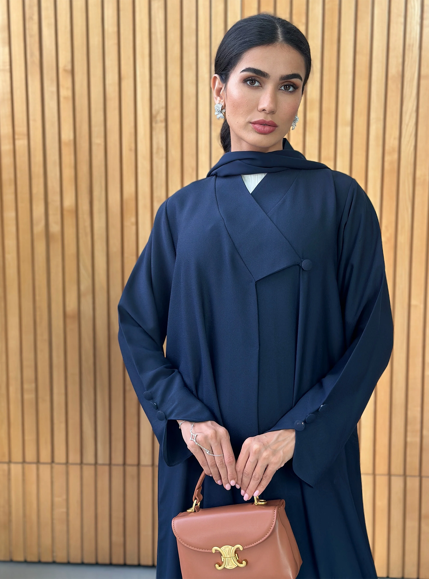 AT387 Navy Blue  Abaya