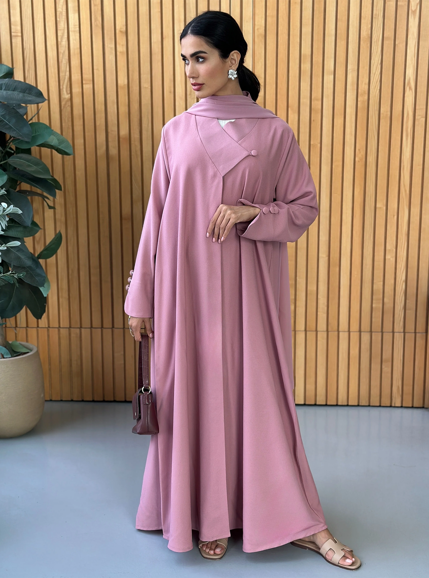 AT388 Pink Abaya