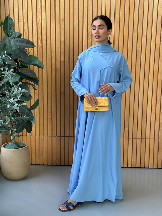 AT389 Blue Abaya