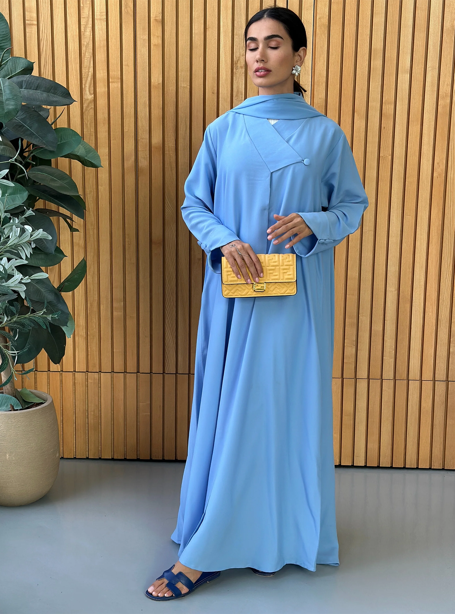 AT389 Blue Abaya