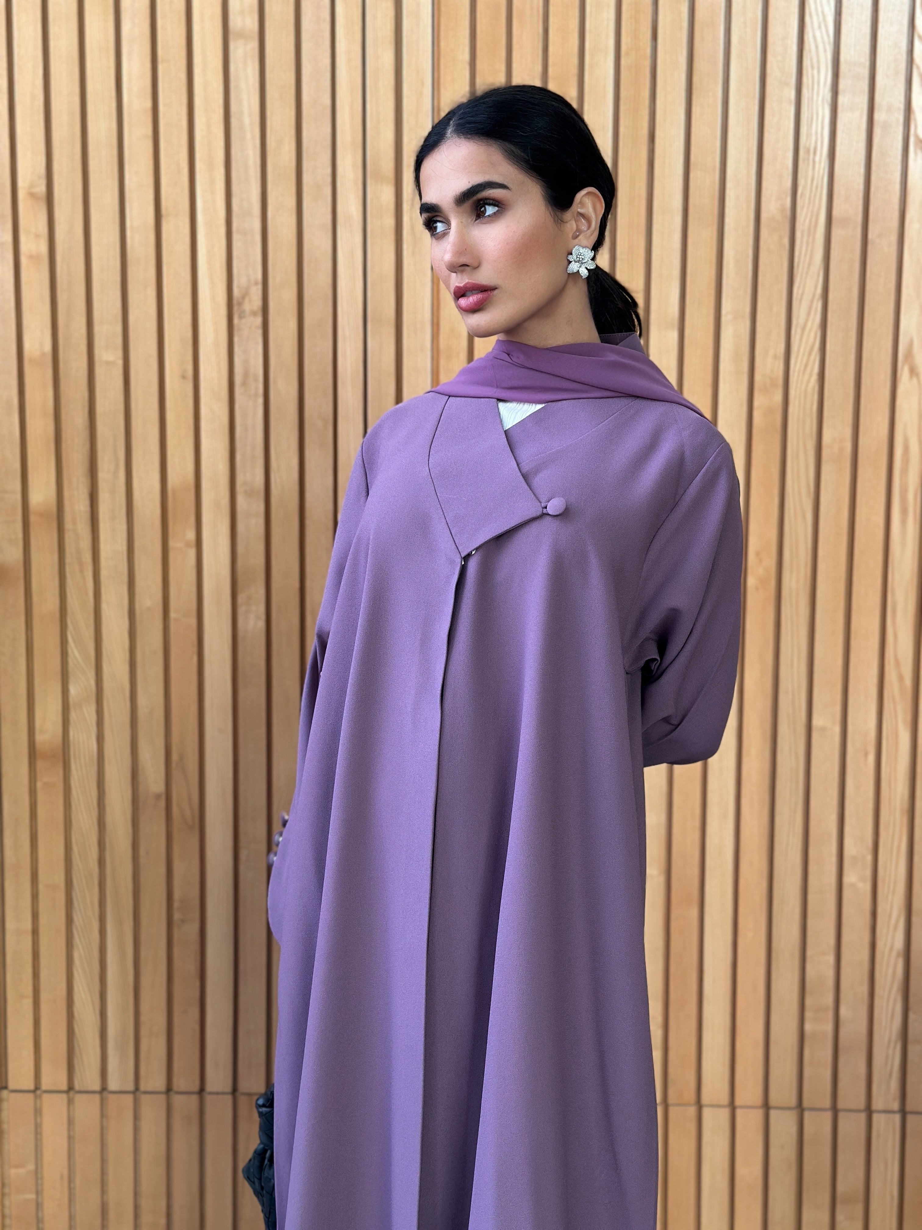AT391 purple Abaya