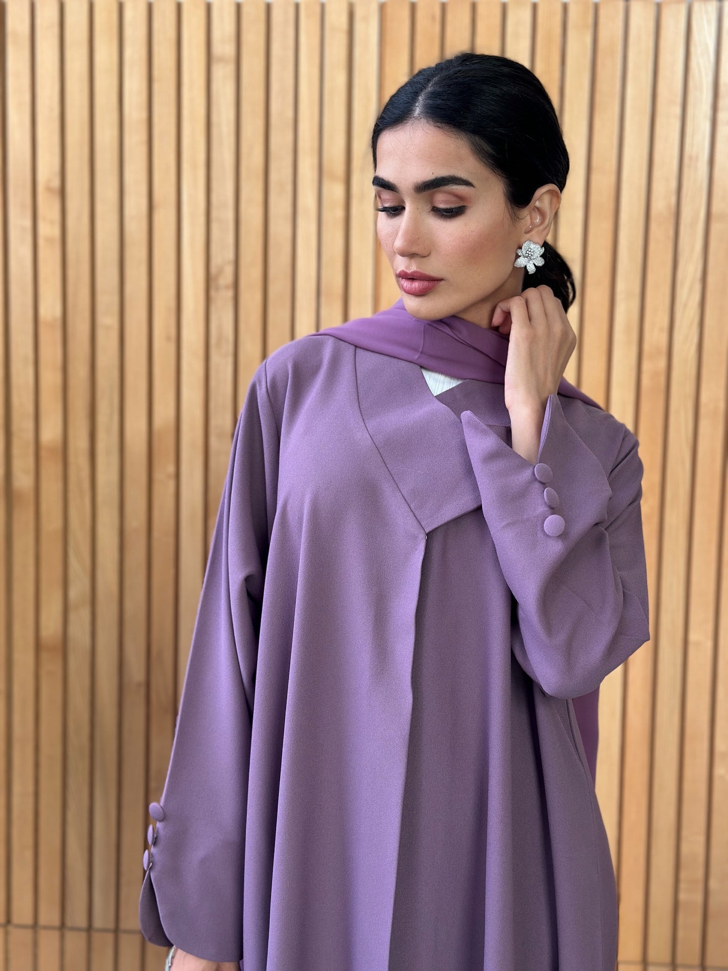 AT391 purple Abaya
