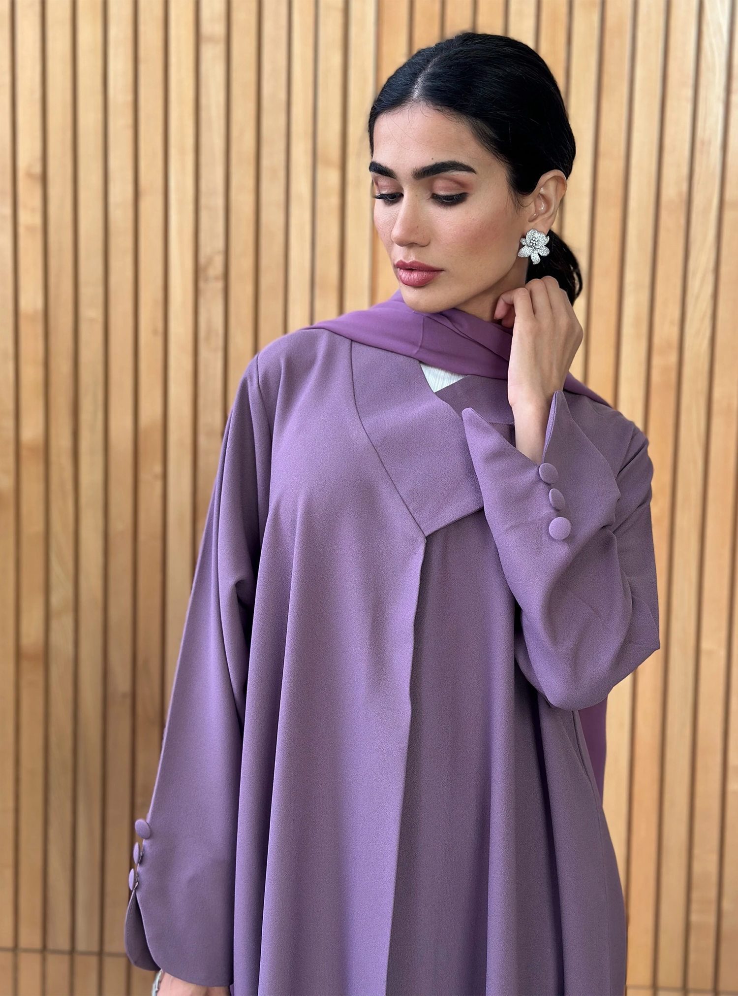 AT391 purple Abaya