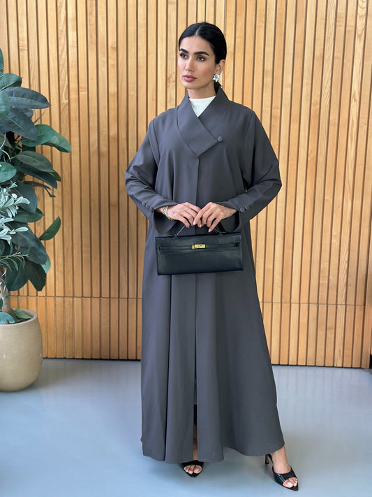 AT390 Gray Abaya
