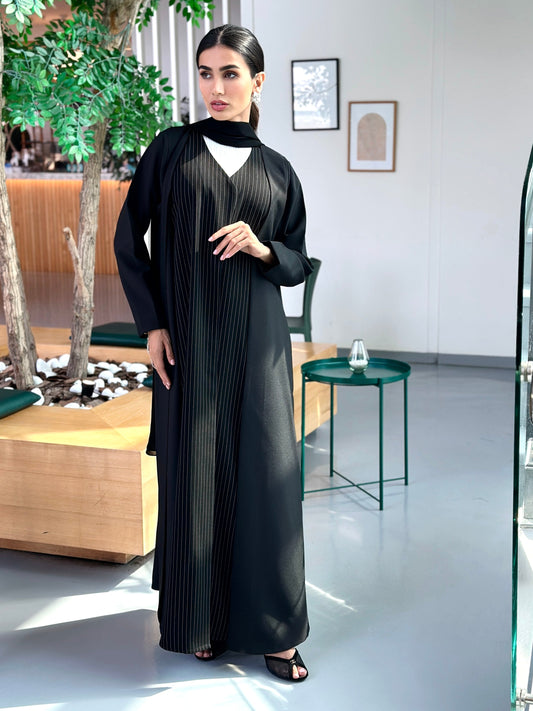 AT400 Black work Abaya