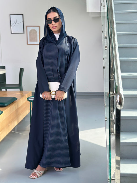 AT399 Navy work Abaya