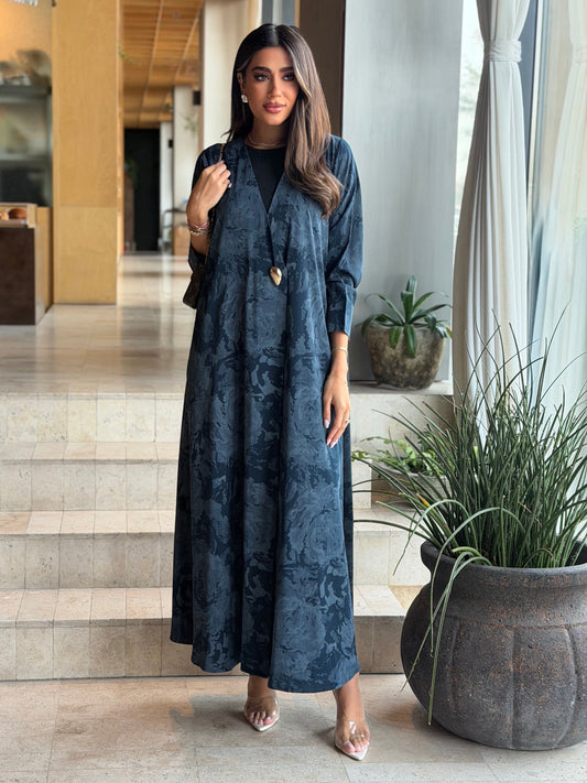 AT596 Blue Abaya
