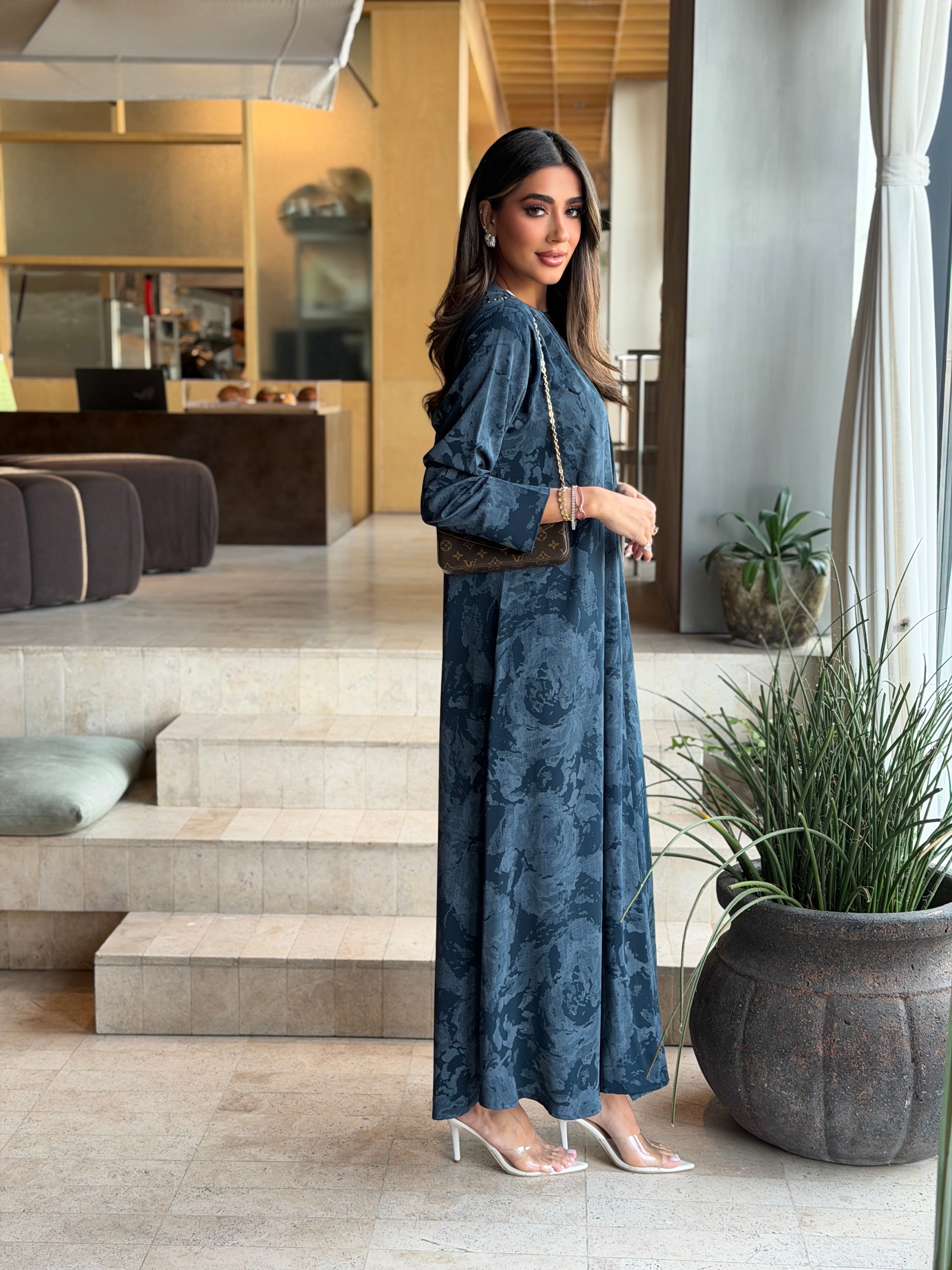 AT596 Blue Abaya