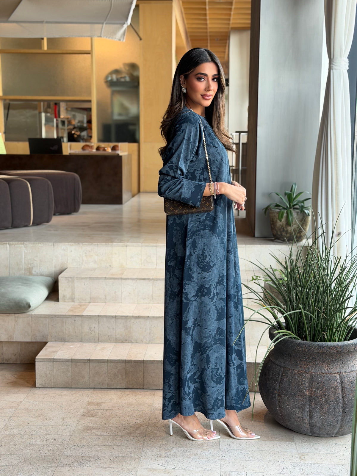 AT596 Blue Abaya