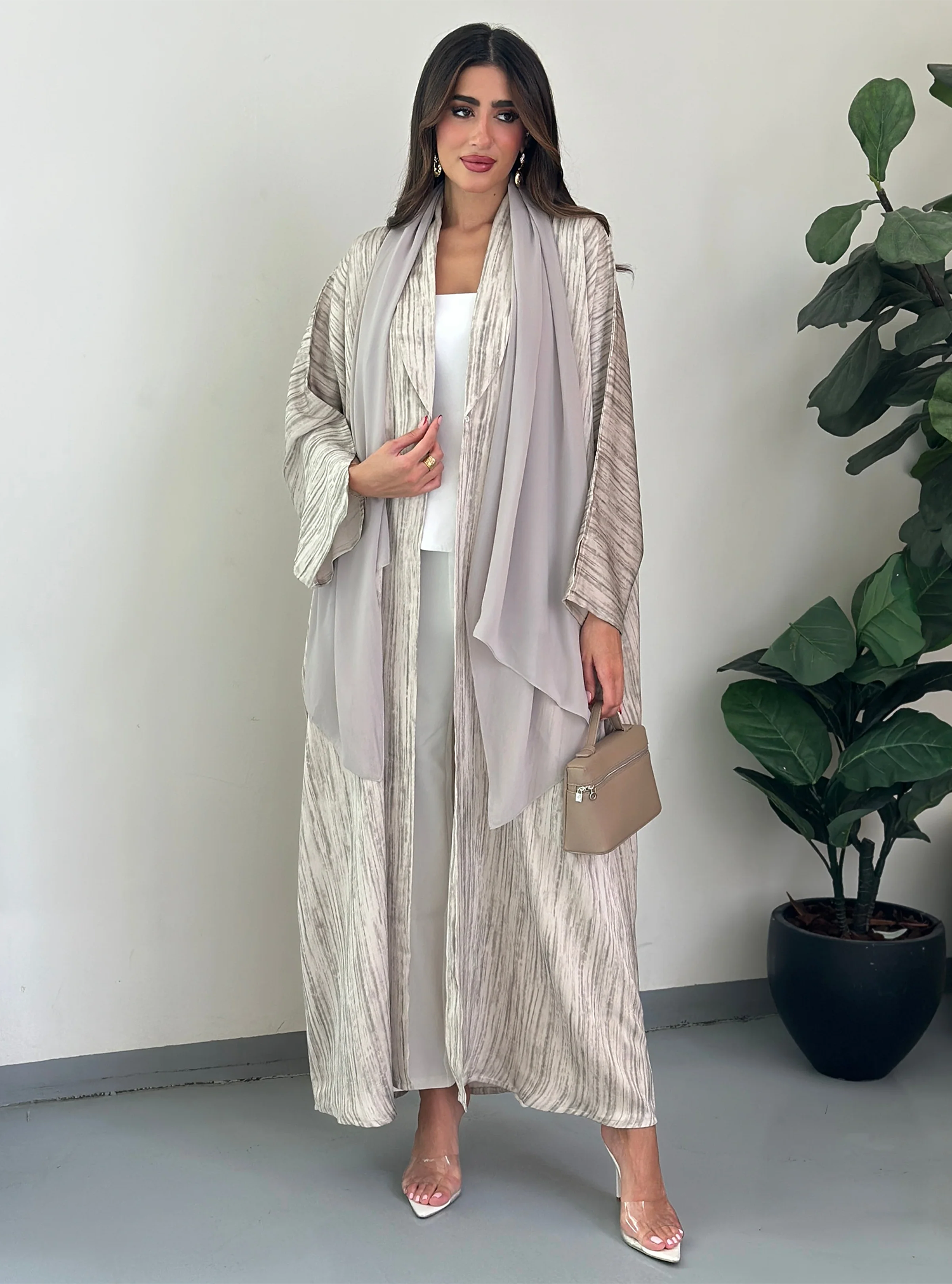 FN034 (Ready to Ship) beige work Abaya