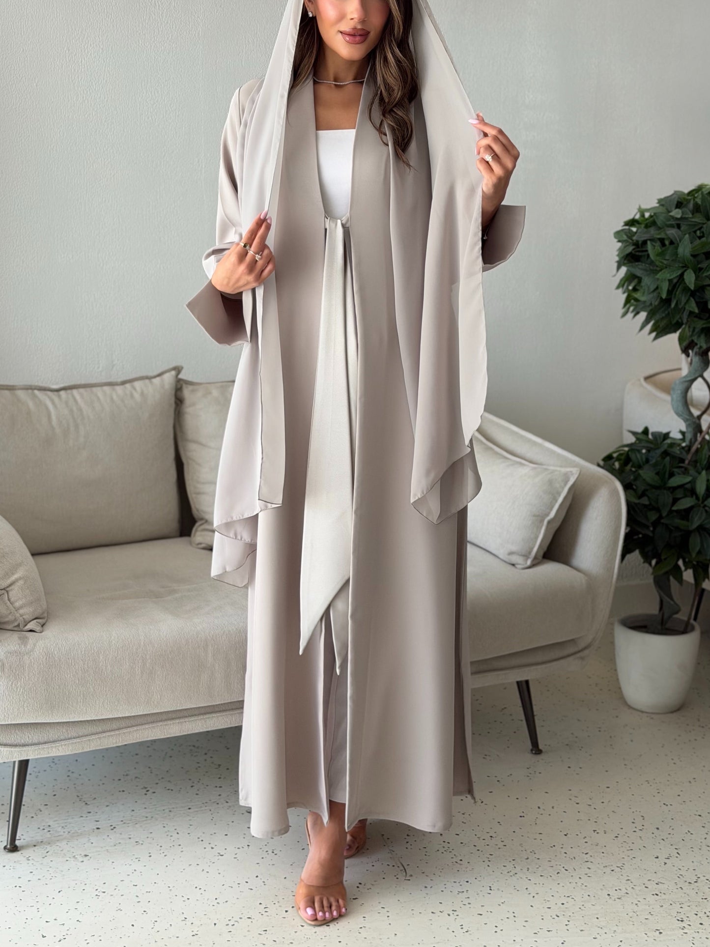 AT523 Taupe Abaya