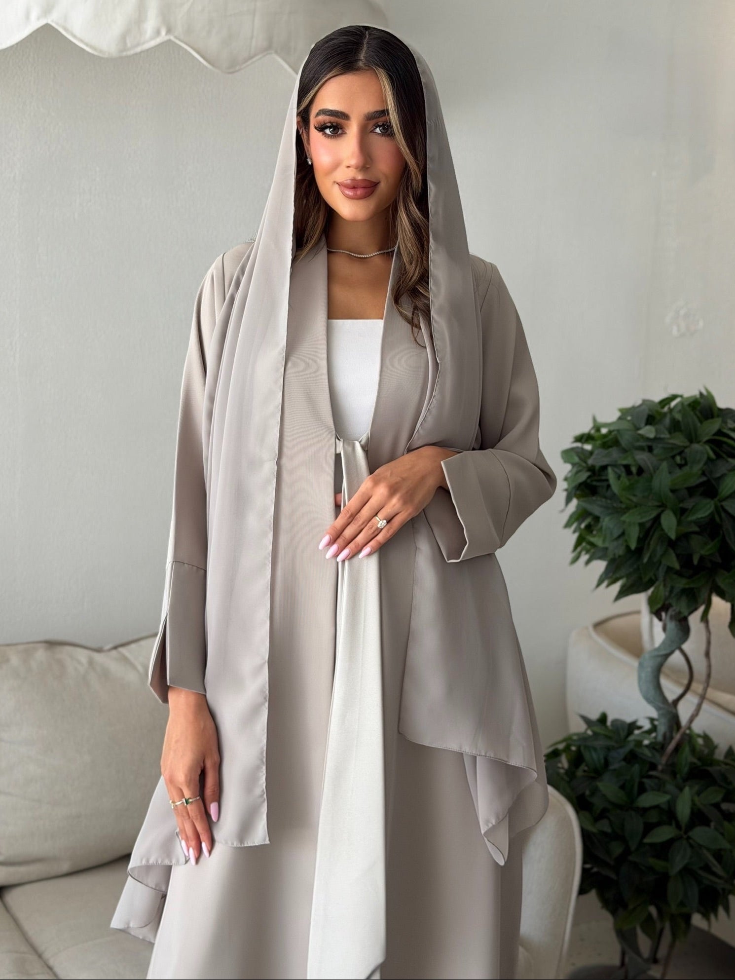 AT523 Taupe Abaya