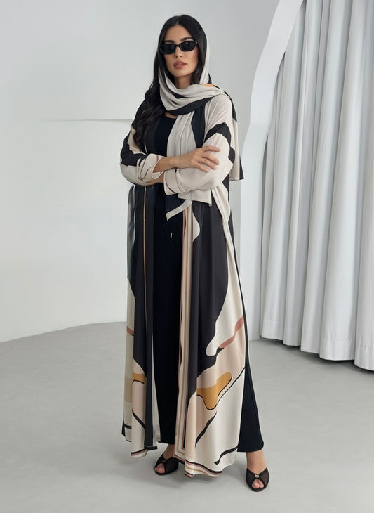AT438 Print Abaya