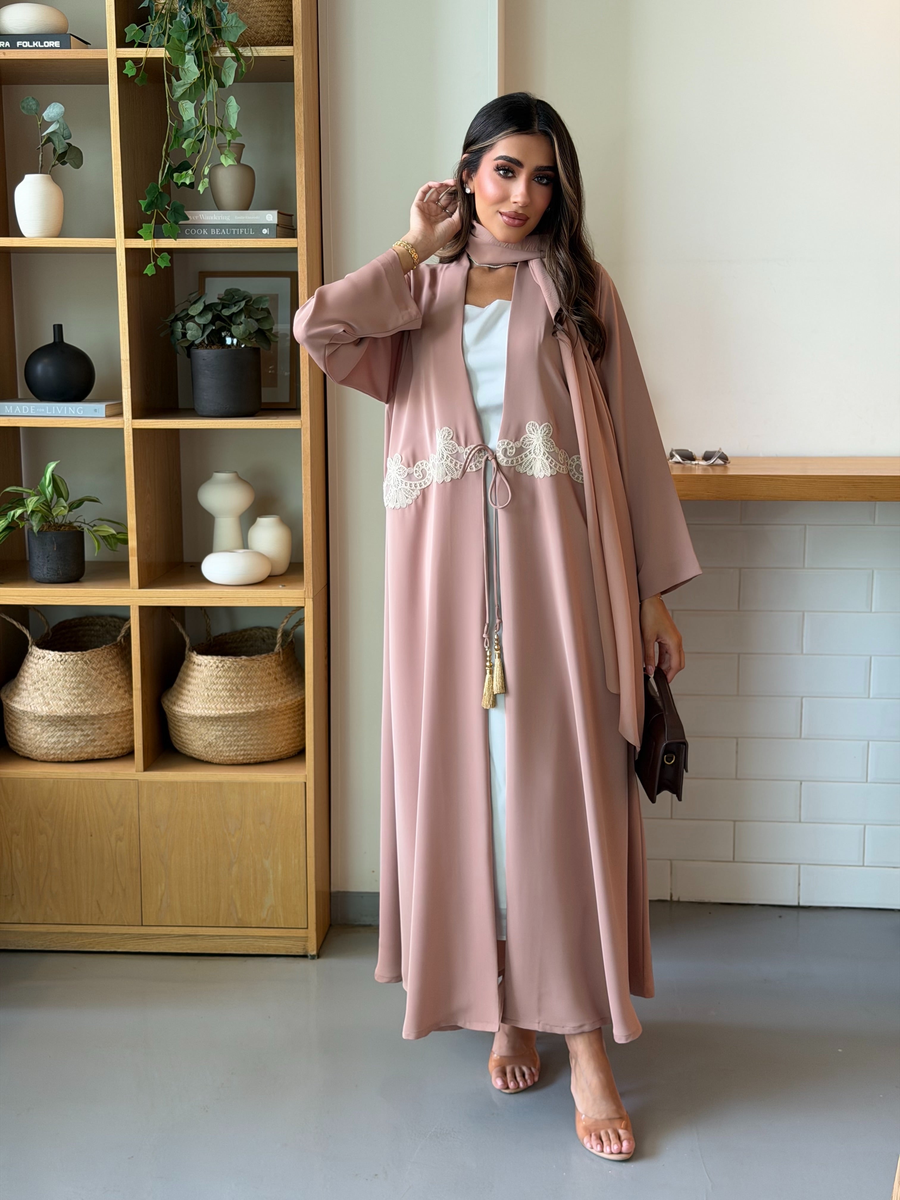 AT538 Dusty Rose Abaya
