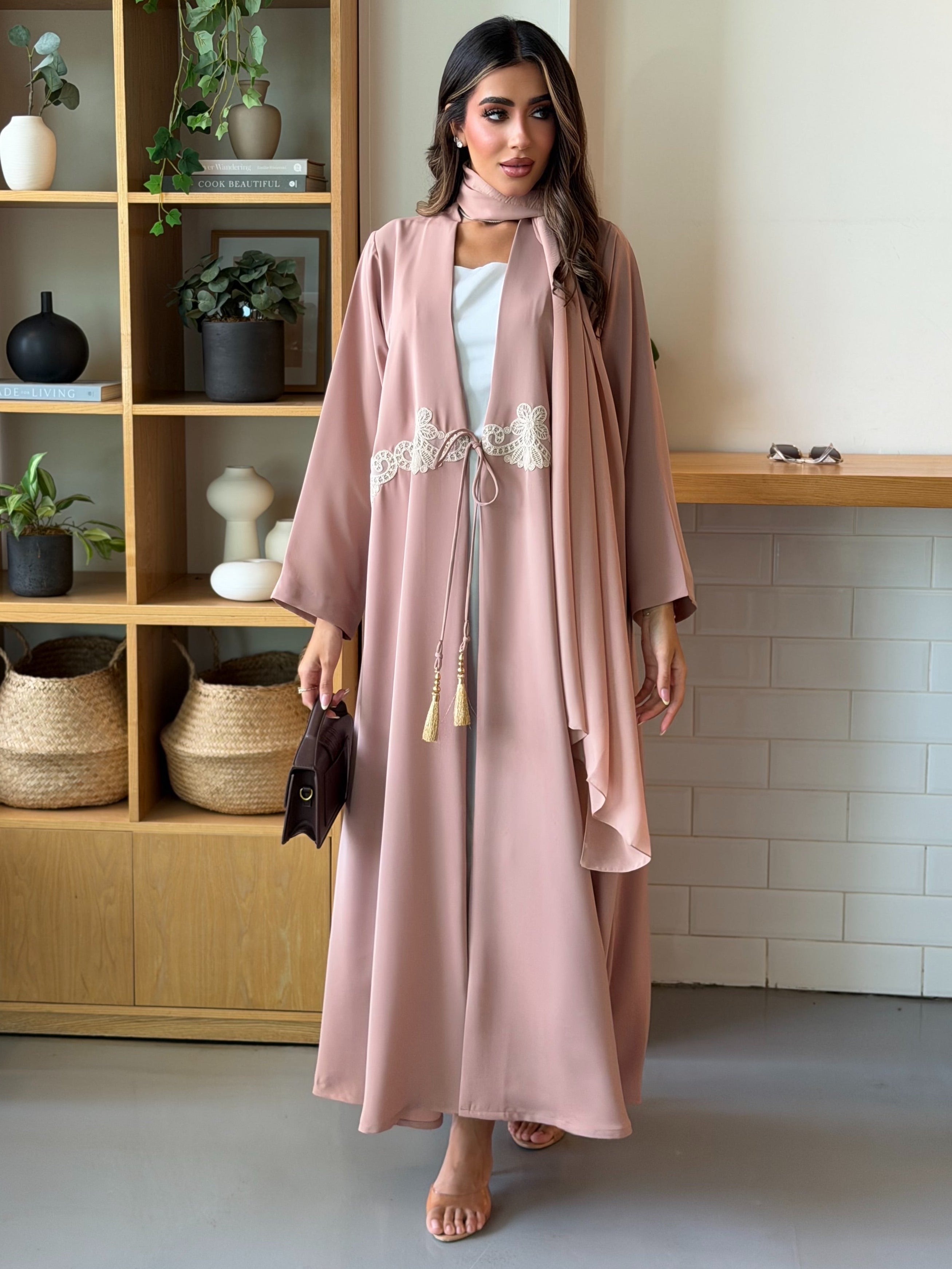 AT538 Dusty Rose Abaya