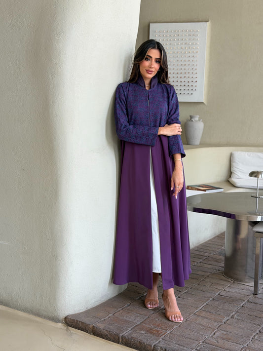 AT549 purple A-Cut Abaya